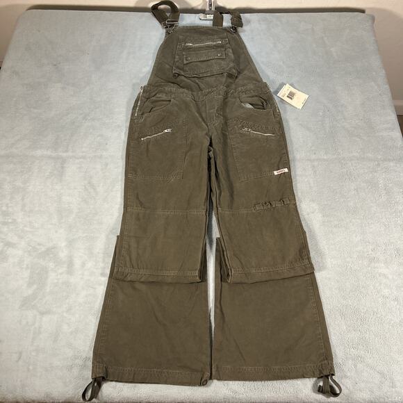 Vintage Guess Overalls Mens Small 34” Inseam Flare Worker Wear Farmer Carpenters - Picture 1 of 14
